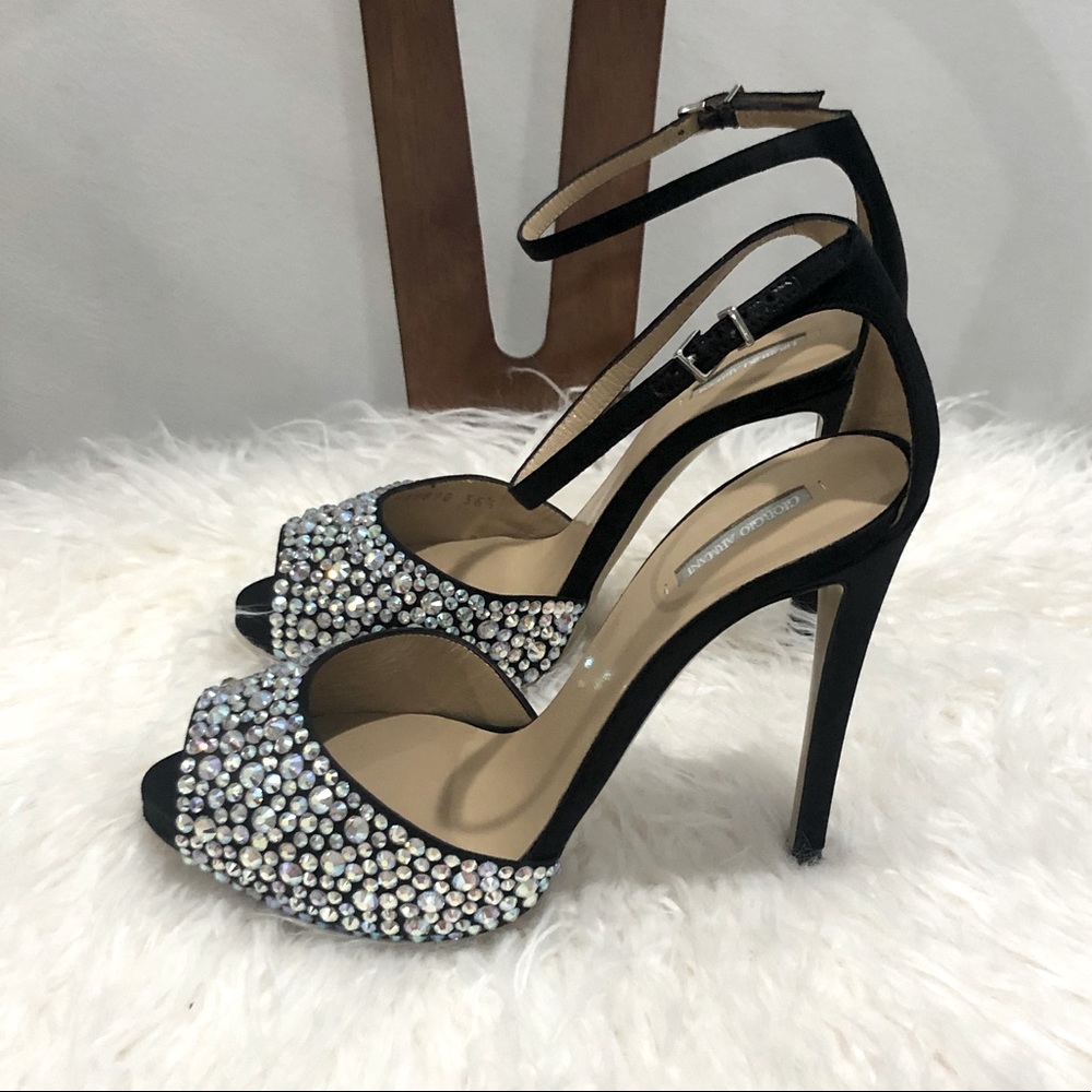 💥 GIORGIO ARMANI Swarovski Crystal Pumps NEW - Sz 36.5